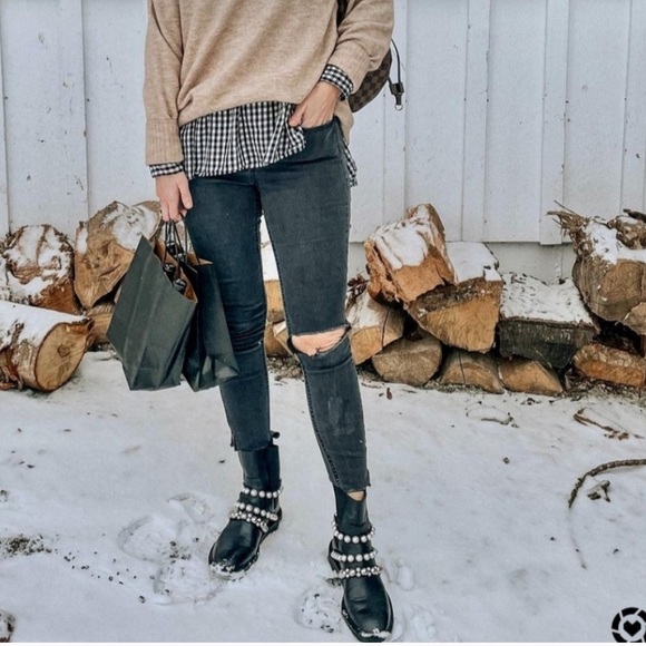 LAST ONE ZARA US 6.5 Pearl strap leather booties - Picture 7 of 16